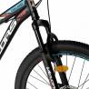 Bicicleta MTB-HT VELORS Challange CSV26/10A, roti 26 inch, 21 viteze, negru cu design albastru/rosu