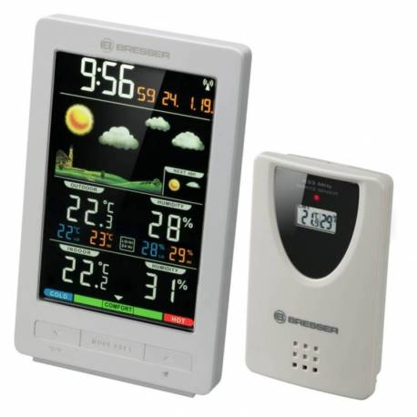 Statie meteo BRESSER ClimaTemp WS 7007321GYE000, termometru, higrometru, alarma, alb