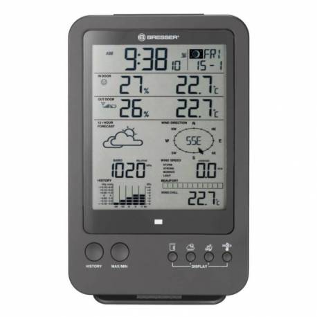 Statie meteo BRESSER 7902513, termometru, higrometru, alarma, gri