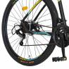 Bicicleta MTB-HT CARPAT CSC27/57C, 21 viteze, roti 27.5 Inch, negru cu design galben/albastru