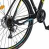 Bicicleta MTB-HT CARPAT CSC27/57C, 21 viteze, roti 27.5 Inch, negru cu design galben/albastru