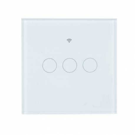 Intrerupator inteligent triplu cu touch PNI SafeHome PT303 WiFi, 10A, comanda prin internet