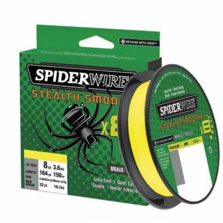 FIR SPIDERWIRE TEXTIL STEALTH SMOOTH 8 GALBEN 019MM/18,0KG/150M