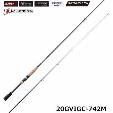 Lanseta GRAPHITELEADER Vigore Spinning 20GVIGS-742M, 2.24m, 3/16-3/4oz, 2 tronsoane