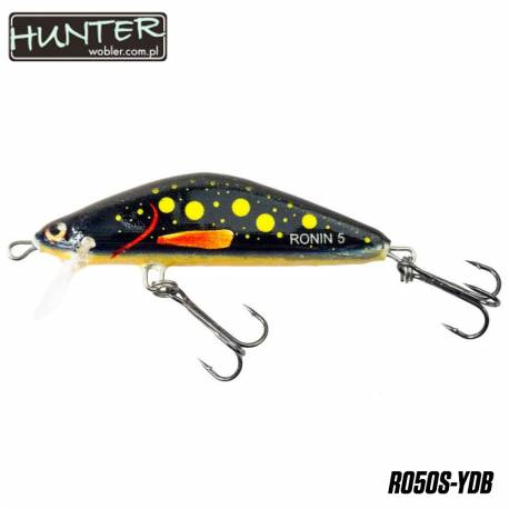 Vobler HUNTER Ronin 5cm, 4g, Sinking, culoare Yellow Dot Black