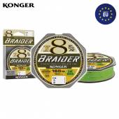 Fir textil KONGER Braider x8 Fluo Green, 0.10mm / 150m
