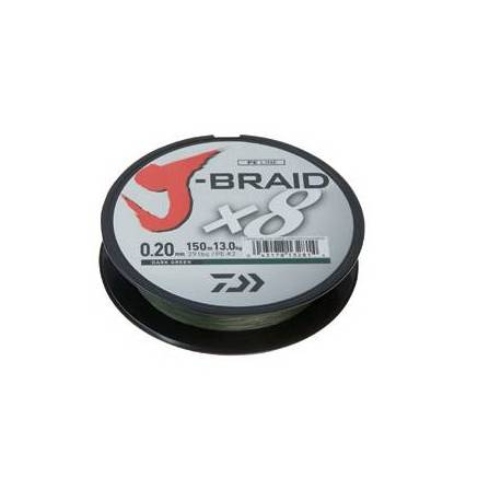 Fir textil DAIWA J-Braid x8 300m, 0.22mm, 17kg, verde