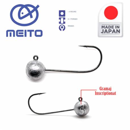 Microjig bila MEITO HOOKS Nr.2/0 - 4g (5buc/plic)