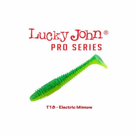 Naluci LUCKY JOHN Tioga Fat 4.5", culoare T18 Electric Minnow, 4buc/plic