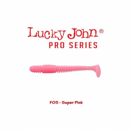 Shad LUCKY JOHN Tioga 3.4'', 8.6cm, culoare F05 Super Pink, 6buc/plic