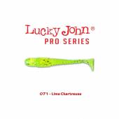 Shad LUCKY JOHN Tioga 3.4'', 8.6cm, culoare 071 Lime Chartreuse, 6buc/plic