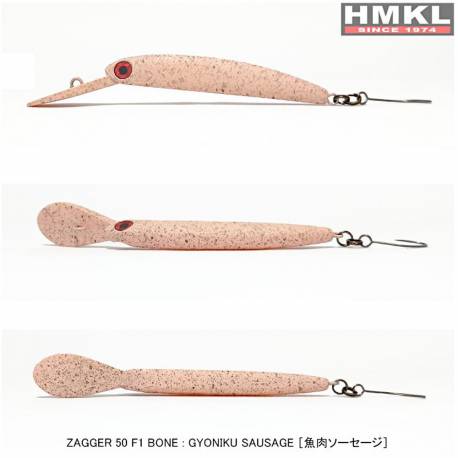 Vobler HMKL ZAGGER 50 F1 Bone, 5cm, 1.5g, culoare Gyoniku Sausage