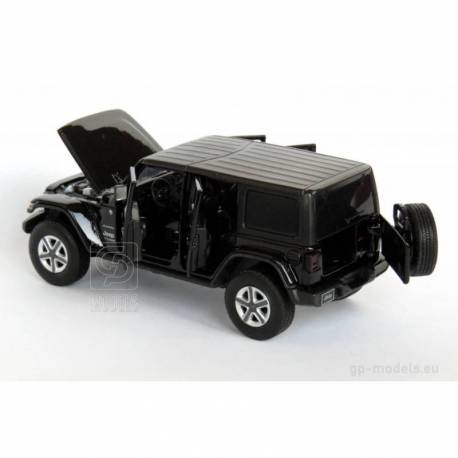 Macheta auto JEEP Wrangler Sahara Unlimited (2019) 1:32 negru