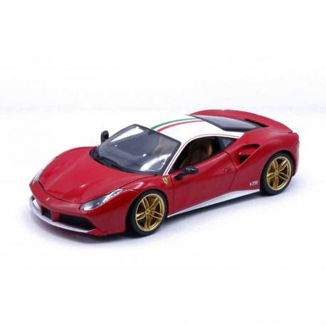 Macheta auto FERRARI 488 GTB N49 Lauda (2017) 1:18 rosu-alb