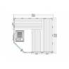 Cabina sauna SENTIOTEC Komfort Corner Large, lemn masiv, 234x206x204cm