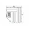 Cabina sauna SENTIOTEC Komfort Corner, lemn masiv, 206x206x204cm