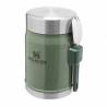 Recipient mancare STANLEY Classic Legendary Food Jar + Spork Hammertone Green 0.40L, inox