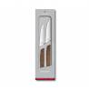 Set 2 cutite friptura cu tais ondulat VICTORINOX Swiss Modern Steak Knife Set, lama12cm, maner din lemn de nuc