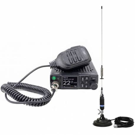 Pachet statie radio CB PNI Escort HP 8900 ASQ, 12-24V + antena CB PNI S75 cu baza magnetica