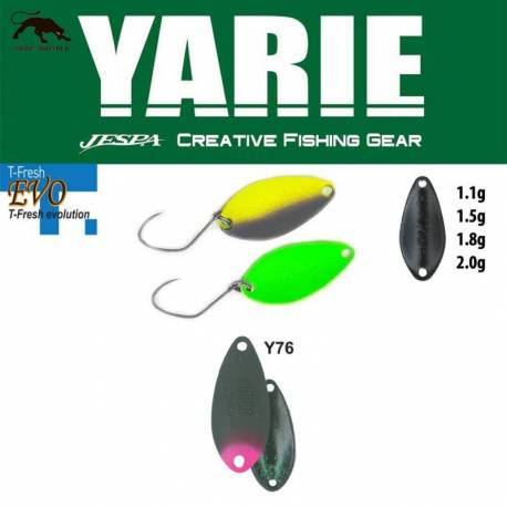 Lingurita oscilanta YARIE 710T T-Fresh Evo 1.5g, culoare Y76 Olive/Pink Tail