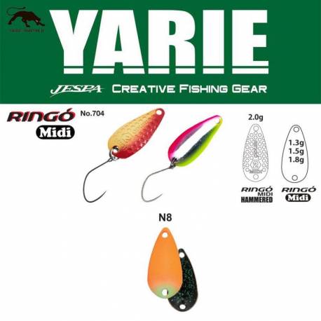 Lingurita oscilanta YARIE 704 Ringo Midi 1.8g, culoare N8 AG Carrot/Black