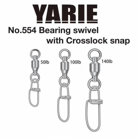 Agrafa ccrosslock cu vartej pe rulment YARIE 554 50lbs, 3buc/plic