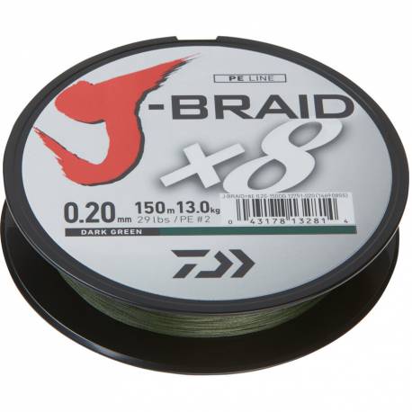 XX FIR DAIWA J-BRAID X8 VERDE 020MM/13KG/300M