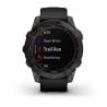 Ceas GARMIN fēnix® 7 Sapphire Solar Titan DLC Carbon Grey cu brăţară neagră, 47mm