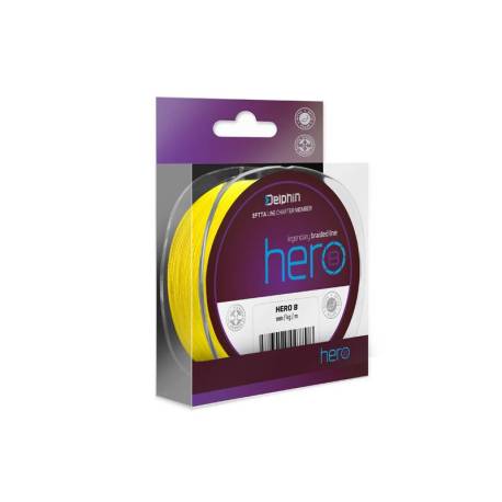 Fir textil DELPHIN Hero 8 galben fluo, 0.20mm, 14.1kg, 117m