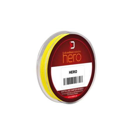 Leader textil DELPHIN Hero 4 galben fluo, 0.14mm, 9.1kg, 15m