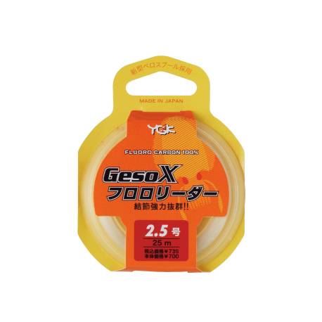 Fir inaintas YGK Geso-X Fluoro Leader 25m, 0.185mm, 6lbs, transparent