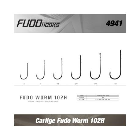 Carlige FUDO Worm 102H Black Nickel Nr.1, 8buc/plic