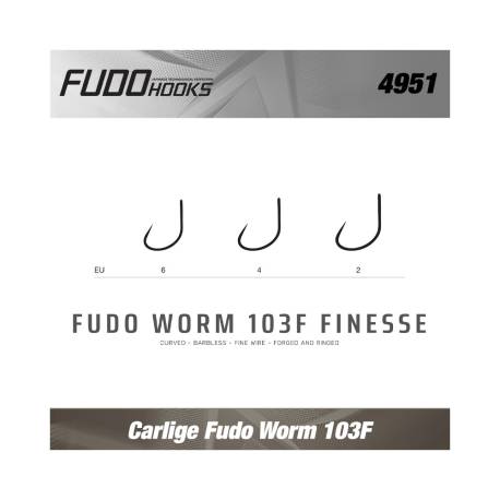 Carlige FUDO Worm 103F Finesse Nr.4, 11buc/plic