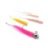 Vierme MUSTAD Aji Micro Plu 5cm, culoare White Glow Glitter, 15buc/plic