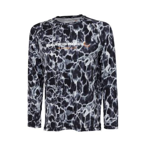 Tricou SAVAGE GEAR Night UV Black Waterprint marimea L