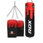 Set de box 3-in-1 RDX Negru-Rosu, sac de box cu manusi, 152cm