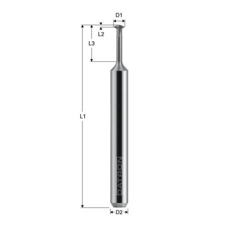 Freza pentru filetare 4 caneluri DATRON 0068420, 2.0x0.20x3.0mm, M2.5 - M4