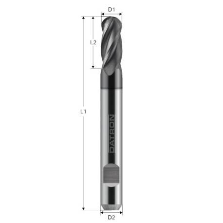 Freza cu 4 caneluri DATRON 0078543A, 3.0x20.0x6.0mm