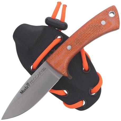 Cutit outdoor MUELA Peccary-8.O, lama 7cm, maner micarta, teaca piele