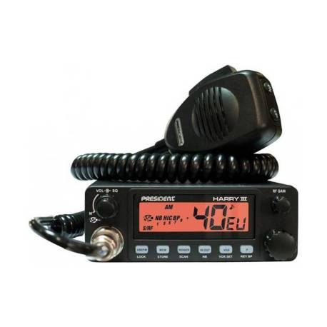 Statie radio CB PRESIDENT Harry 3 ASC, 12V/24V, ASQ, 4W