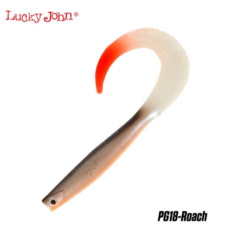 Naluca siliconica LUCKY JOHN Kubira Fire Tail 9", 23cm, 70g, culoare PG18 Roach