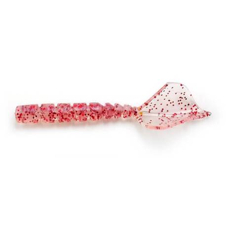 Vierme siliconic MUSTAD AJI Micro Hila 4.3cm UV Clear Red Glitter 12buc/plic