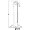 Piedestal scaun barca cu amortizor intern OSCULATI Waverider, inaltime 50-63cm