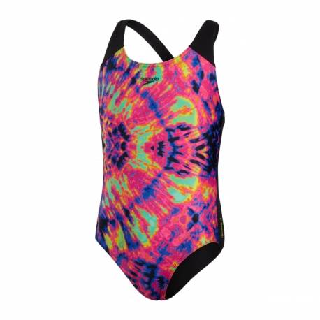 Costum inot fete - SPEEDO Digital Placement, negru/roz, 9-10