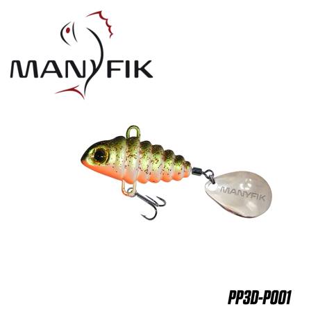 Spinnertail MANYFIK PePe 3D 8g 2.3cm culoare P001 Perch