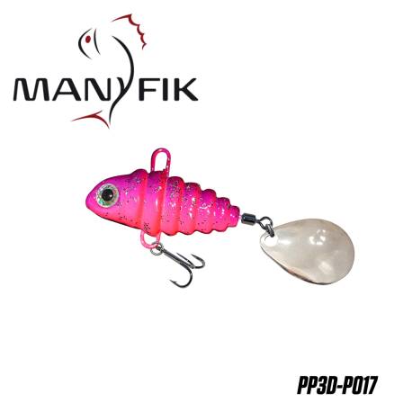 Spinnertail MANYFIK PePe 3D 5g 1.9cm culoare P017 Magenta