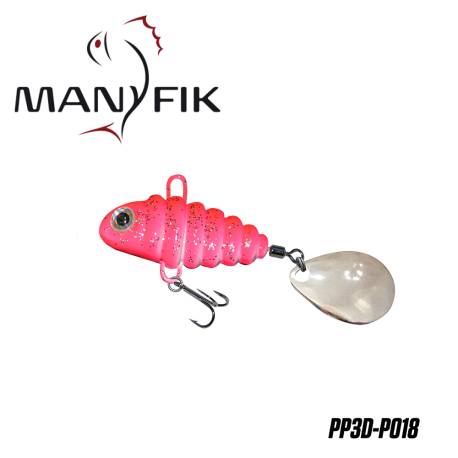 Spinnertail MANYFIK PePe 3D 5g 1.9cm culoare P018 Pink