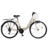 Bicicleta city RICH R2632A, roti 26", cadru crem cu design gri/verde