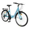 Bicicleta city RICH R2432A, roti 24", cadru bleu cu design alb