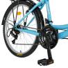 Bicicleta city RICH R2432A, roti 24", cadru bleu cu design alb